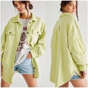 free people ruby jacket in lime green